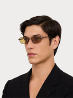 Jacquemus Sera Sunglasses in Matt Putty and Amber - Image 5
